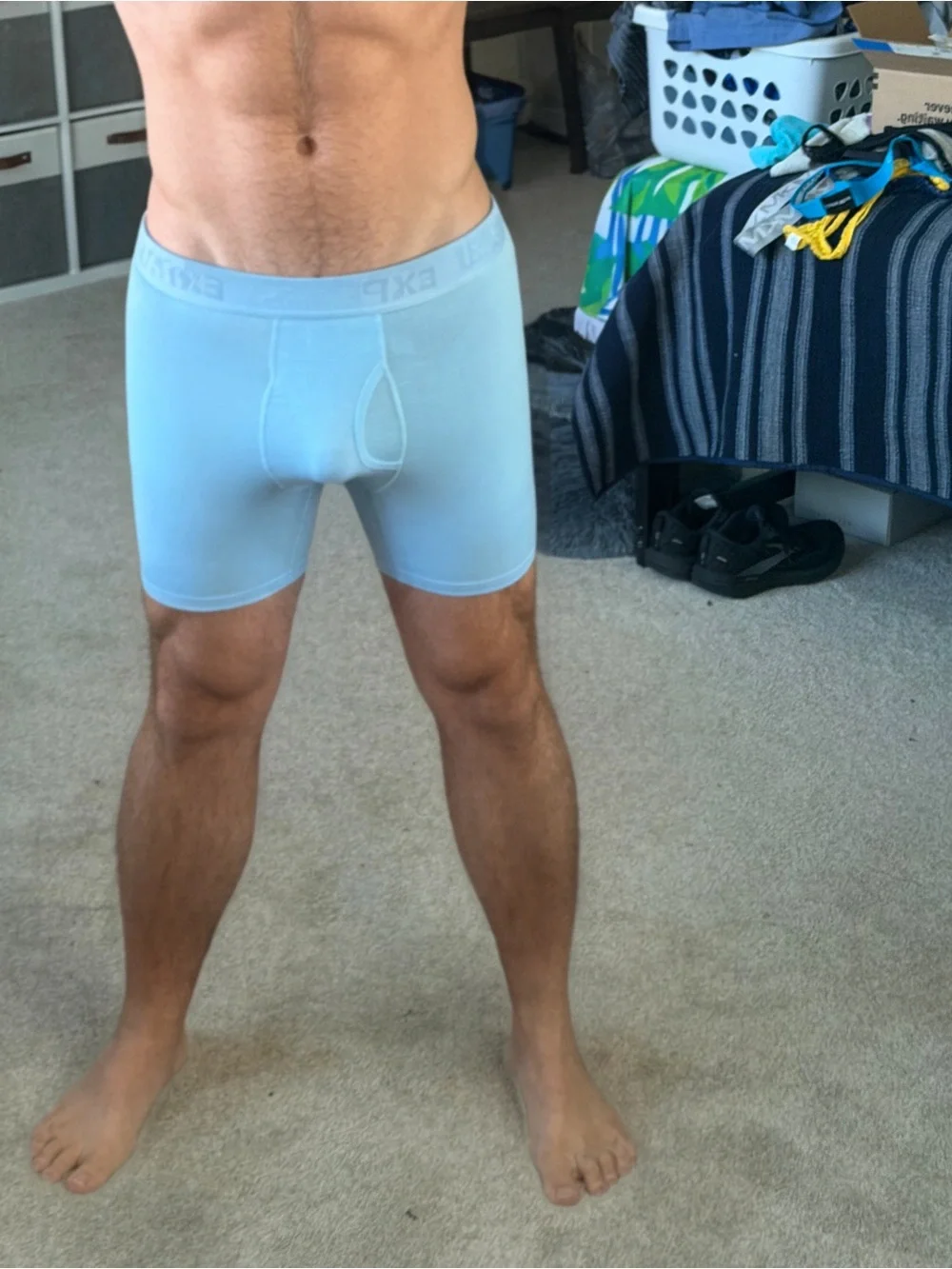 Men's Express Light Blue Performance Boxer Briefs XL
